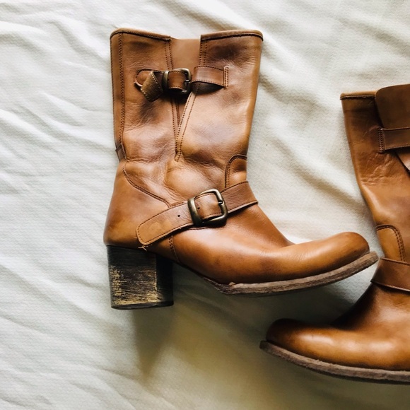 Bed Stu Leather Buckle Ankle Boots - Picture 4 of 13